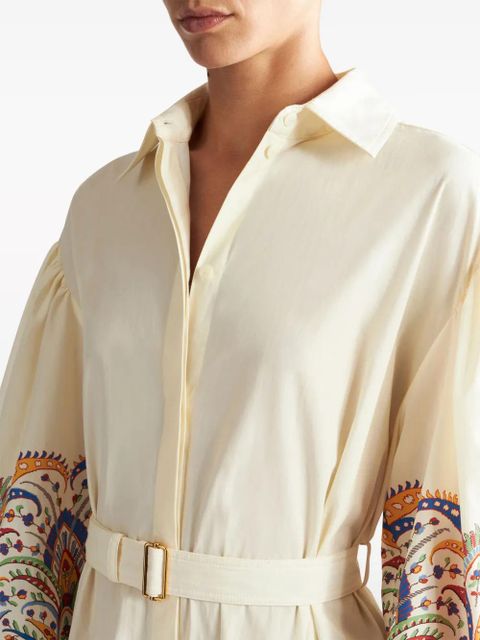ETRO paisley-print cotton shirt dress - White