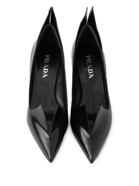 Prada 55mm brushed leather pumps - Black