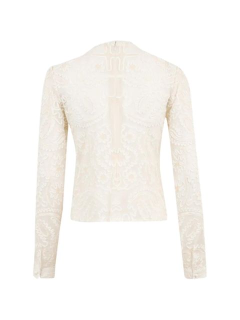 FARM Rio embroidered crew-neck blouse - Neutrals - zdjęcie produktu nr 2