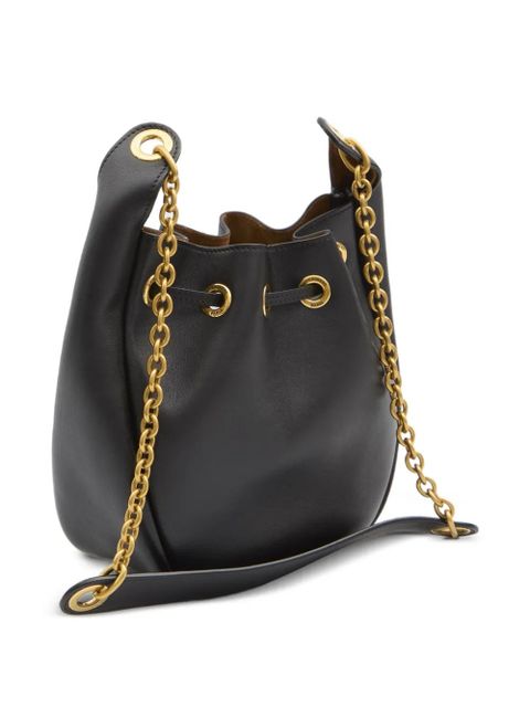 Saint Laurent Cassandre drawstring leather shoulder bag - Black