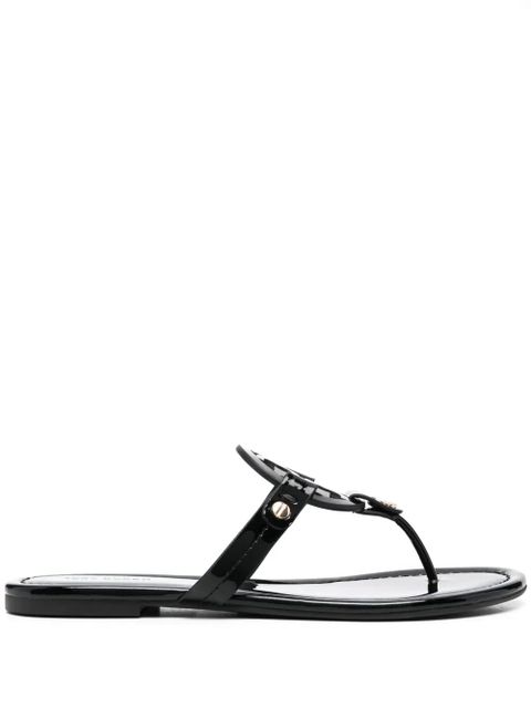 Tory Burch Miller cut-out leather flip-flops - Black - zdjęcie produktu nr 1