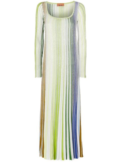 Missoni striped long-sleeved dress - Green - zdjęcie produktu nr 1