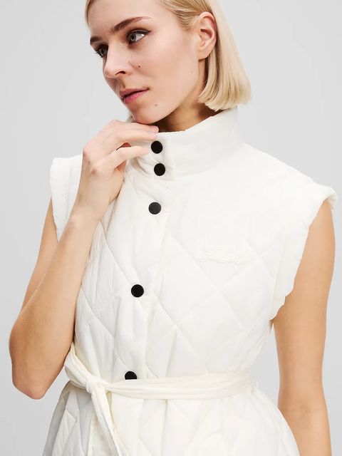 Karl Lagerfeld bezrękawnik damski kolor biały przejściowy A3W15045