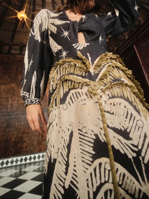 Johanna Ortiz Pradera Geométrica midi dress - Black