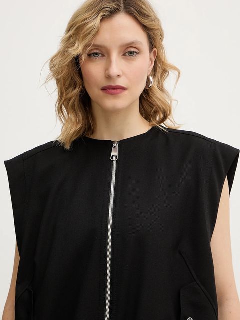 BOSS Orange bezrękawnik kolor czarny przejściowy 50554857