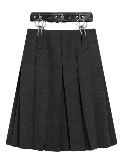 Prada virgin-wool pleated midi skirt - Grey