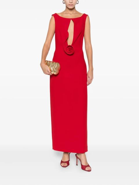 Magda Butrym floral-appliqué midi dress - Red