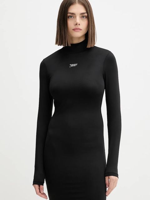 Tommy Jeans sukienka kolor czarny mini dopasowana DW0DW21504 - zdjęcie produktu nr 1