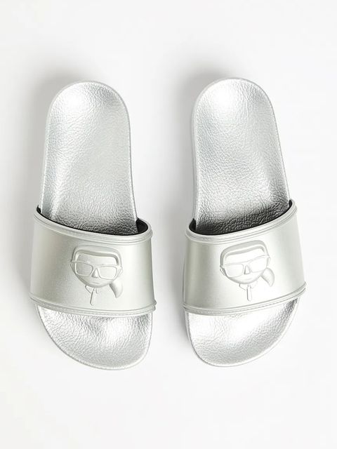 Karl Lagerfeld klapki KONDO MAXI damskie kolor srebrny na platformie KL80819M - zdjęcie produktu nr 2