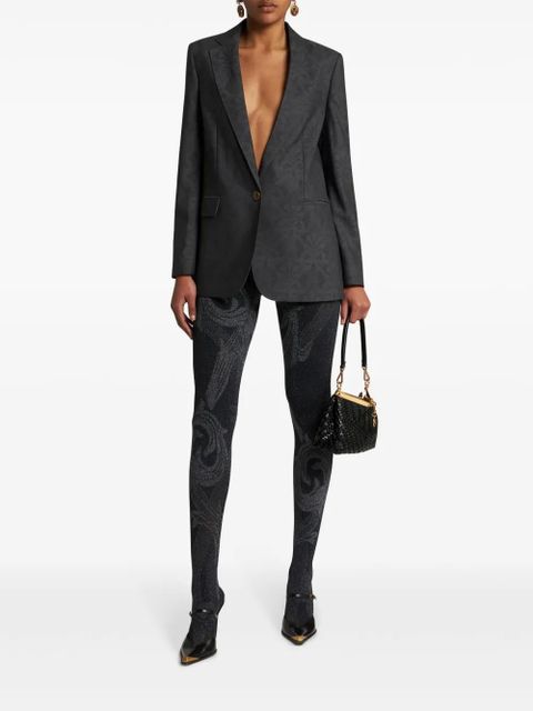 ETRO x Wolford metallic-jacquard tights - Black - zdjęcie produktu nr 2