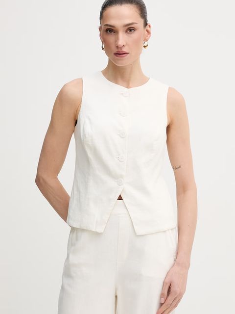 Dkny kamizelka z dodatkiem lnu