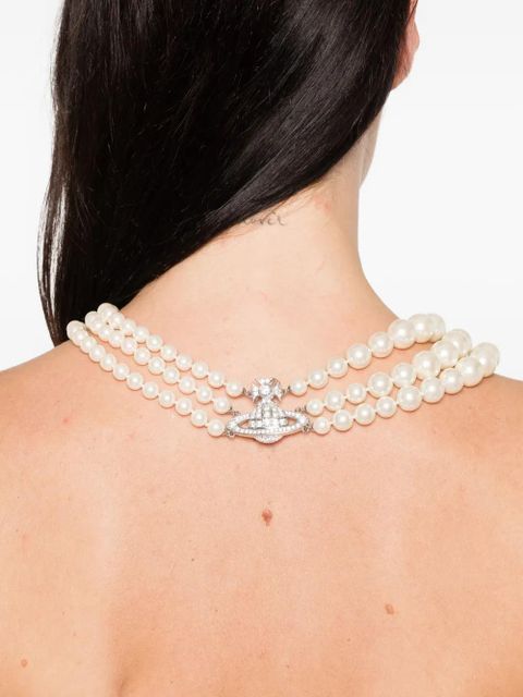 Vivienne Westwood Orb faux-pearl necklace - Silver - zdjęcie produktu nr 2
