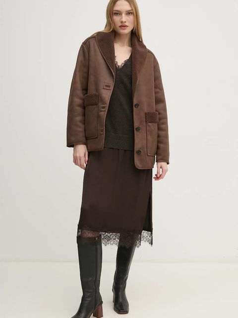 Hoss Intropia kurtka damska kolor brązowy przejściowa 5458312