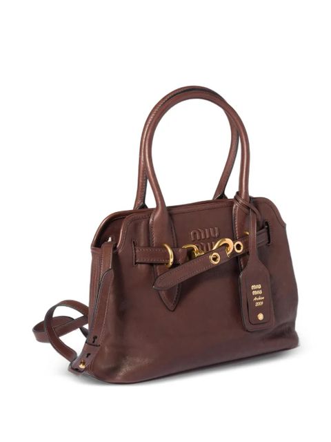 Miu Miu Aventure leather tote bag - Brown