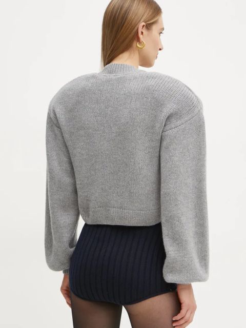 La Mania kardigan wełniany MARI kolor szary LM.MARI