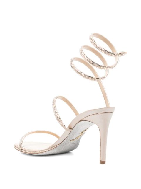 René Caovilla 80mm strass-spiral sandals - Neutrals