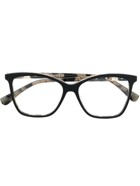 Max Mara Eyewear tortoiseshell-effect logo glasses - Black - zdjęcie produktu nr 1
