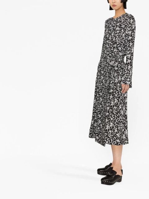 GANNI floral-print crepe blouse - Black