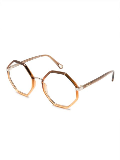 Chloé Eyewear transparent octagonal-frame glasses - Brown - zdjęcie produktu nr 2