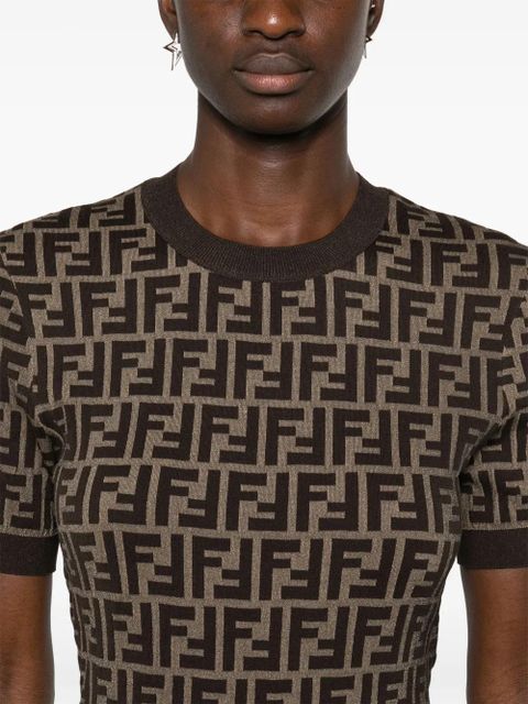 FENDI FF knitted top - Brown
