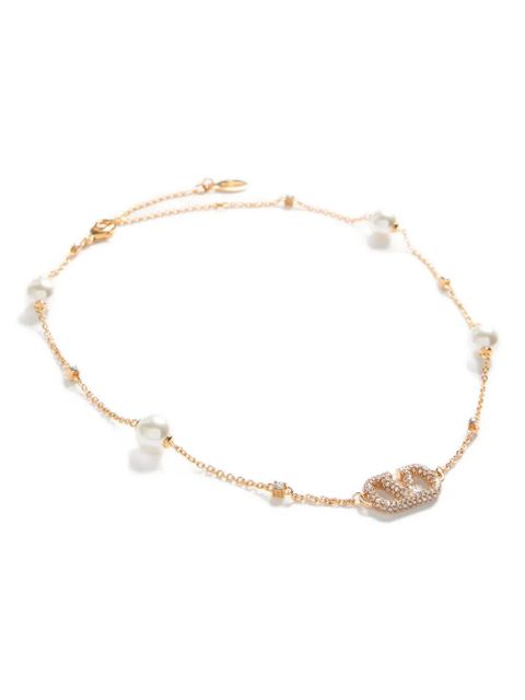 Valentino Garavani VLogo Signature pearl necklace - Gold