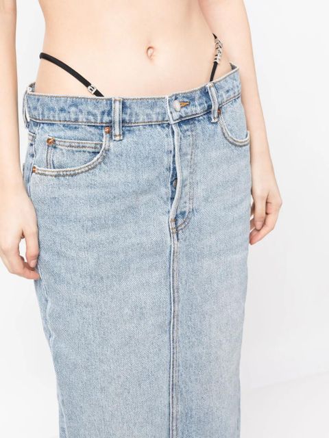 Alexander Wang thong-strap denim midi skirt - Blue