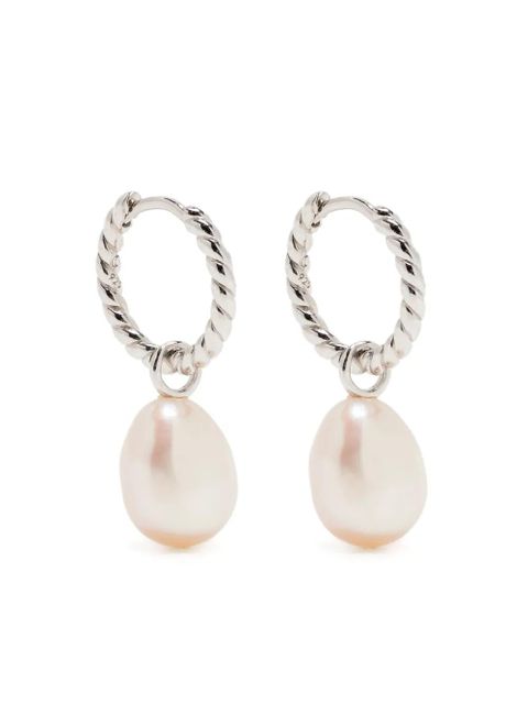 Missoma pearl hoop earrings - Silver - zdjęcie produktu nr 1