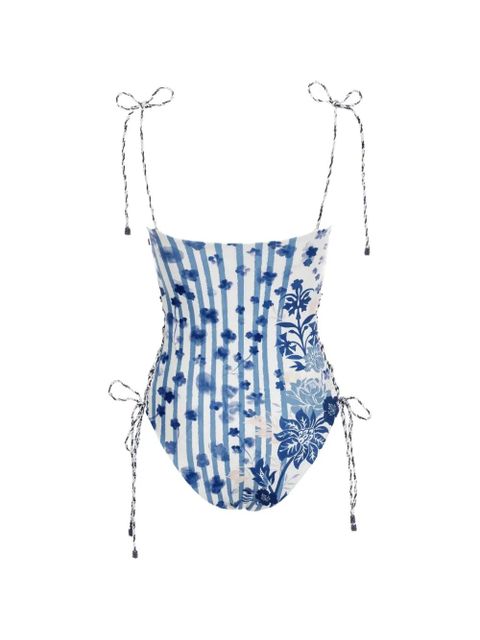 Agua By Agua Bendita Posh Batik reversible one-piece swimsuit - White