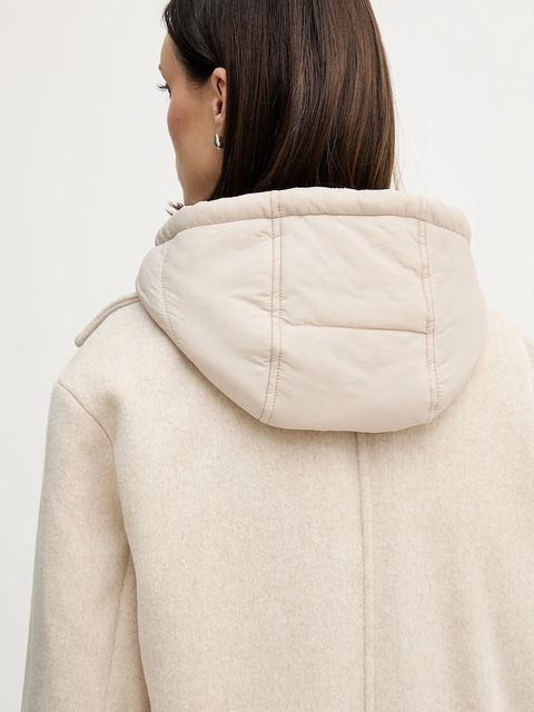 Pedro del Hierro płaszcz z dodatkiem wełny kolor beżowy 7522239