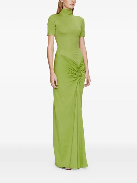 Christopher Esber Fusion Ruched Tee high neckline dress - Green