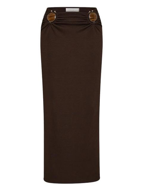 Christopher Esber stone ruched maxi skirt - Brown - zdjęcie produktu nr 1