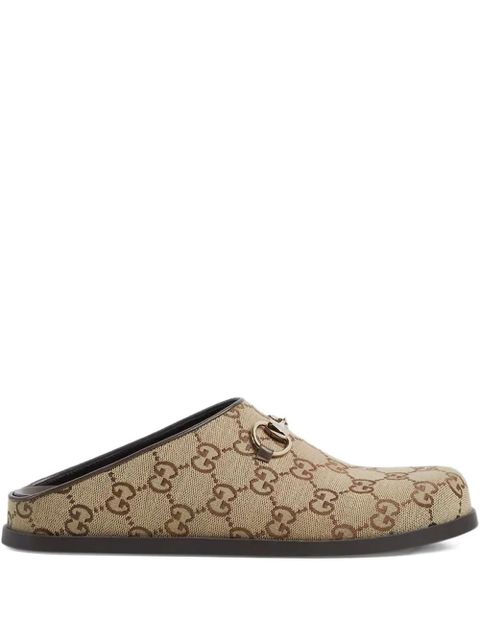 Gucci GG monogram horsebit flat mules - Brown - zdjęcie produktu nr 1