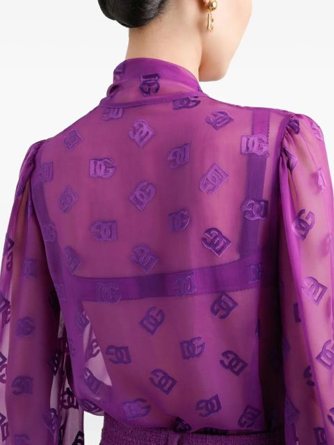 Dolce & Gabbana DNA DG logo-jacquard shirt - Purple