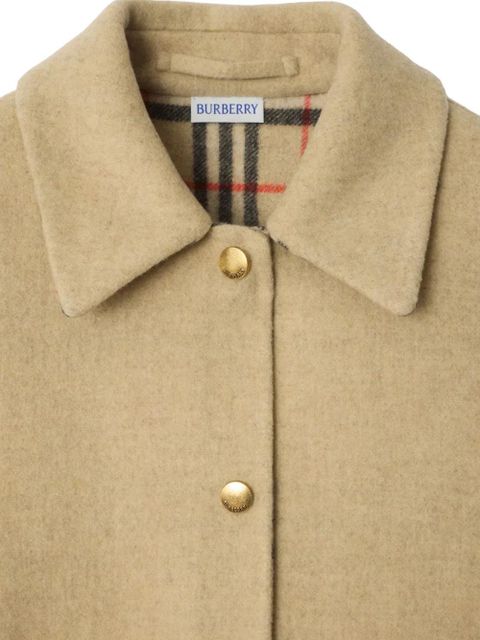 Burberry check-lined wool overshirt - Neutrals