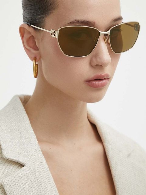 Balenciaga okulary przeciwsłoneczne kolor złoty BB0337SK