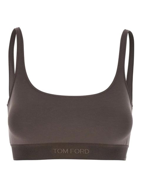 TOM FORD logo-jacquard bralette - Brown - zdjęcie produktu nr 1