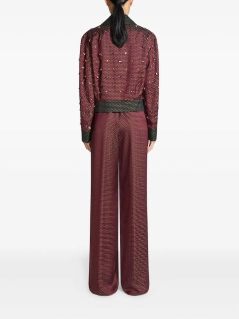 DRIES VAN NOTEN jacquard cropped jacket - Red