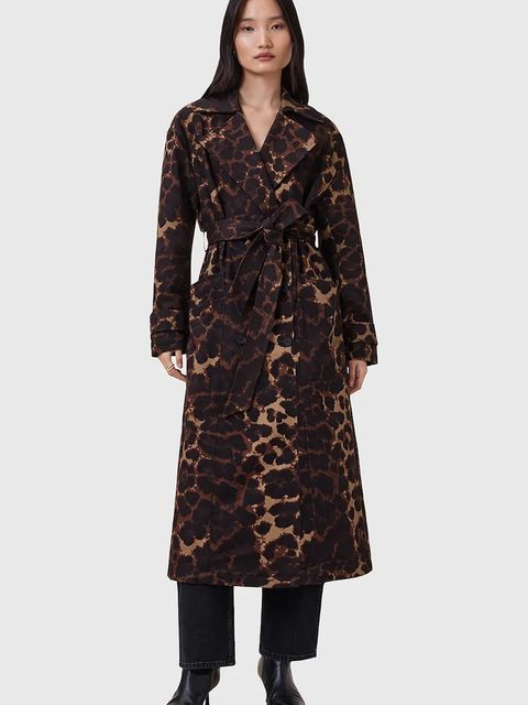 AllSaints płaszcz bawełniany ABEL kolor brązowy W035OC