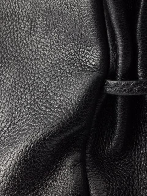 Prada medium leather triangle-logo tote bag - Black