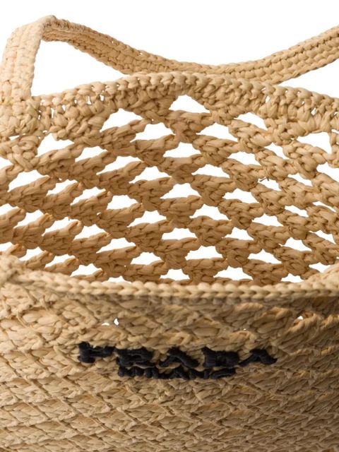 Prada woven crochet tote bag - Neutrals