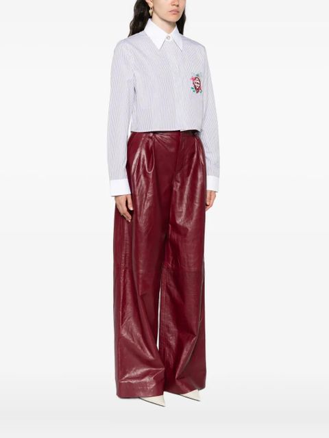 Casablanca striped embroidered shirt - White