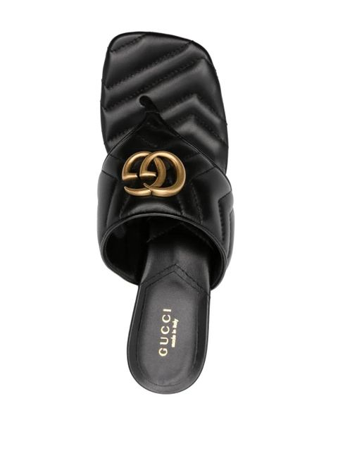 Gucci 60mm Double G leather sandals - Black