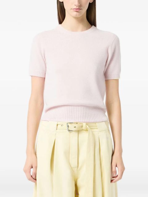 Blumarine logo-embroidered round-neck T-shirt - Pink