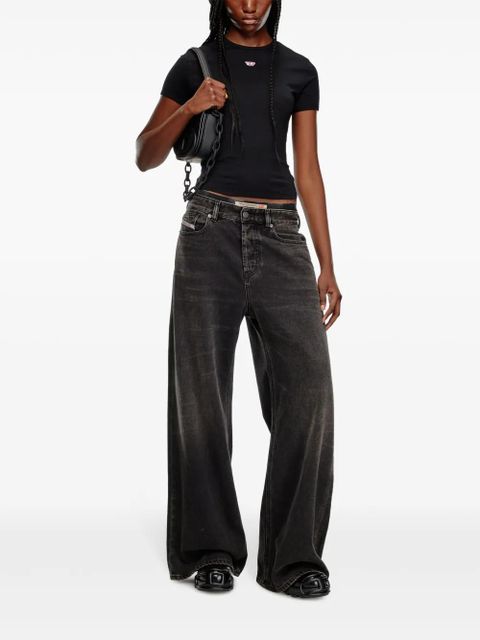 Diesel logo-embroidered T-shirt - Black - zdjęcie produktu nr 2