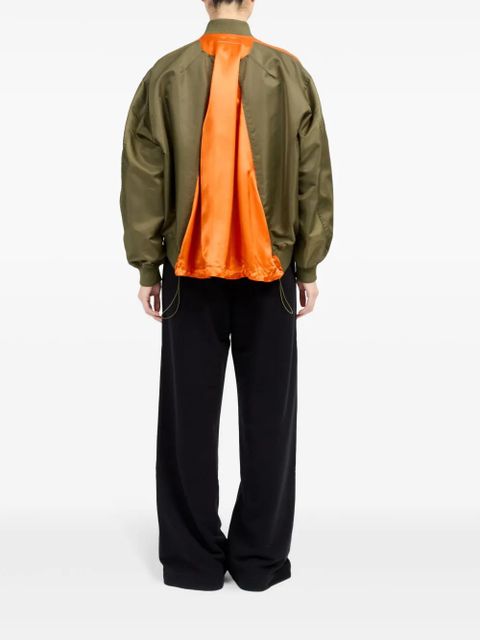 MM6 Maison Margiela logo-print zip-up jacket - Green