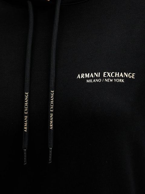 Armani Exchange sukienka bawełniana kolor czarny mini prosta XW001453 AF10830