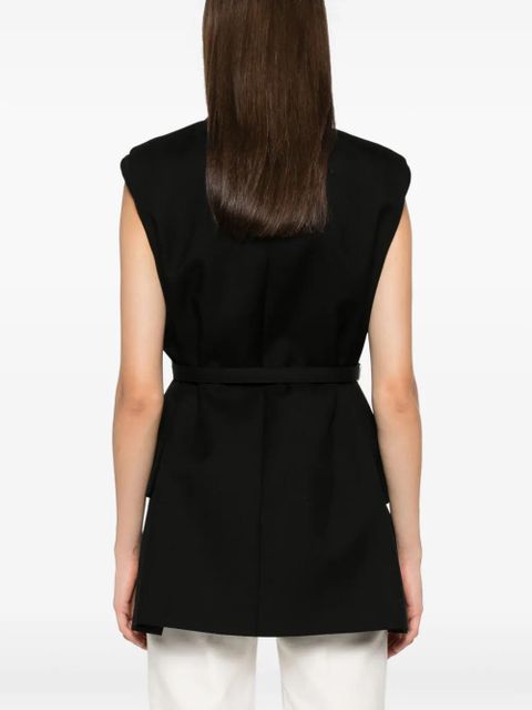 Jil Sander wool sleeveless coat - Black