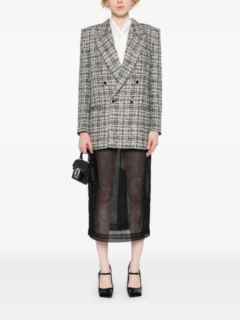 Alessandra Rich double-breasted tweed blazer - White