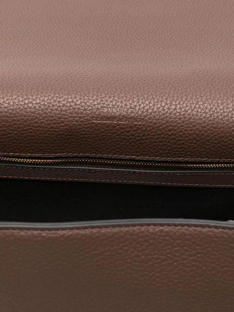 PINKO Love One leather shoulder bag - Brown