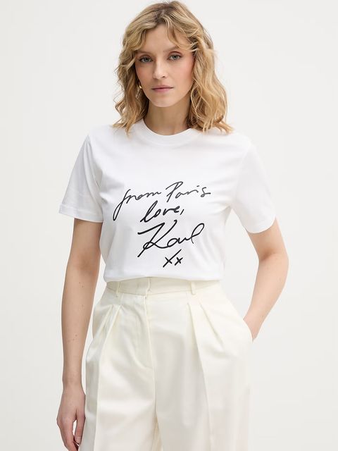 Karl Lagerfeld t-shirt damski bawełniany - zdjęcie produktu nr 2